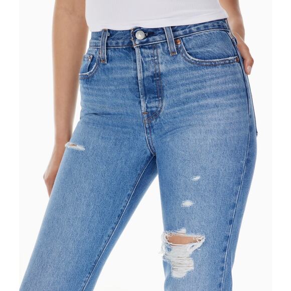 LEVI'S High Rise Wedgie Jeans Distressed 25 - Picture 12 of 13